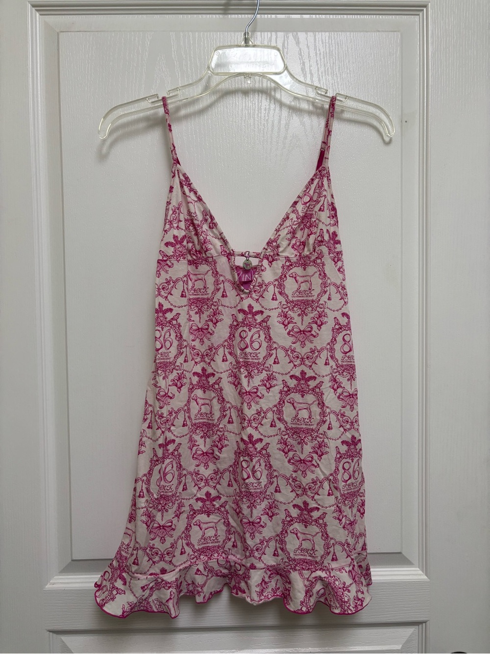 VINTAGE Victoria’s Secret PINK Y2K Toile Crest Slip Dress